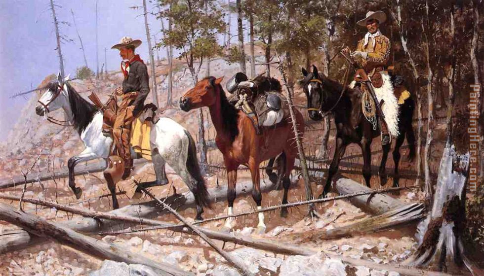 Prospecting for Cattle Range painting - Frederic Remington Prospecting for Cattle Range art painting